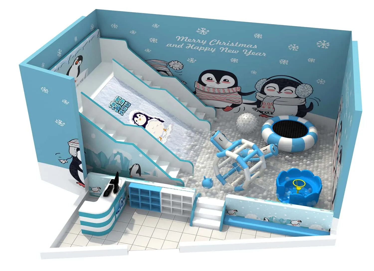 Colorful Series Indoor Playground Ocean Ball Slide Children's Paradise HD-TTB120