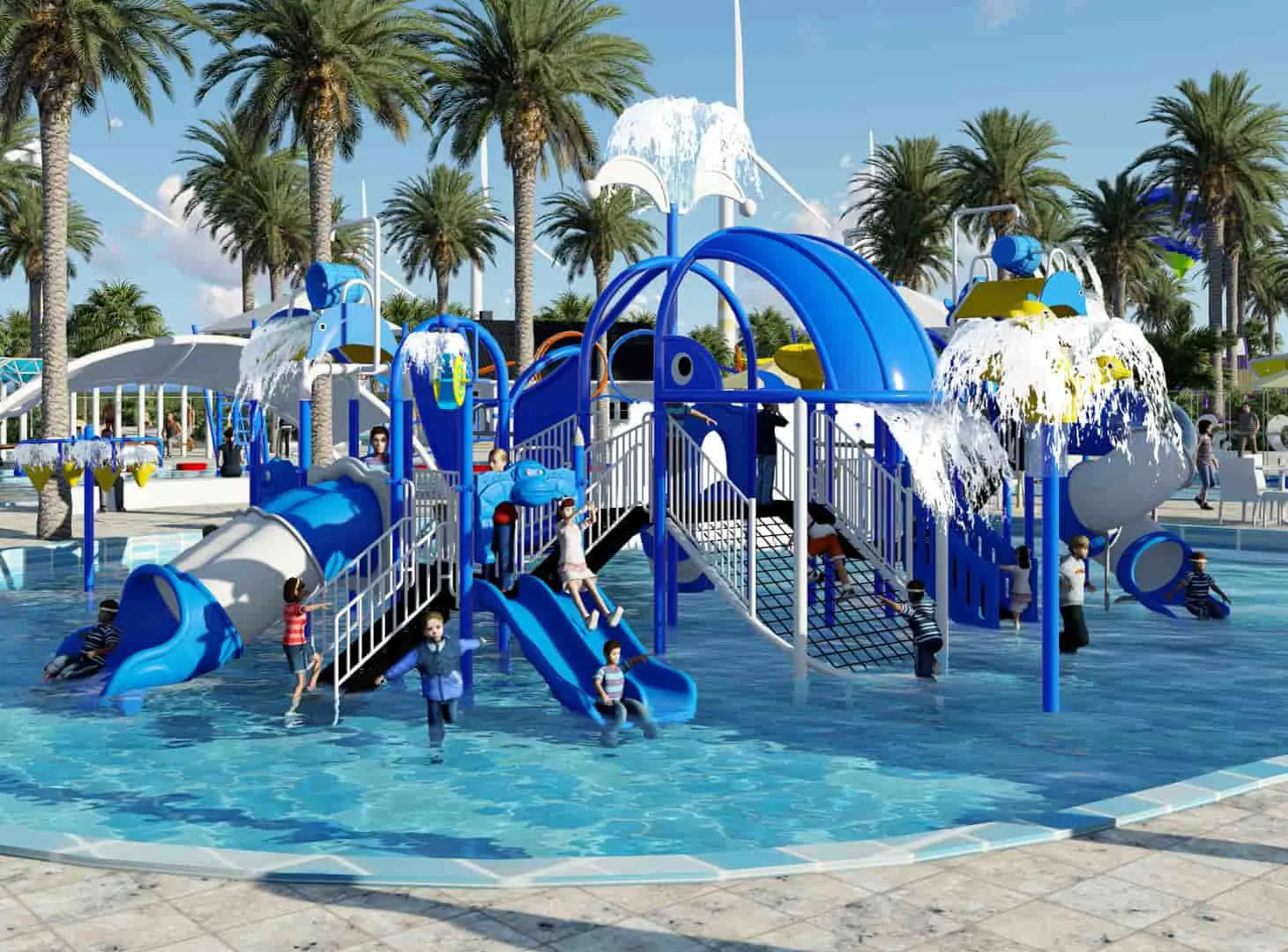 Rainbow Theme Water Park HD-LSH023 Children's Slide Slide Combination