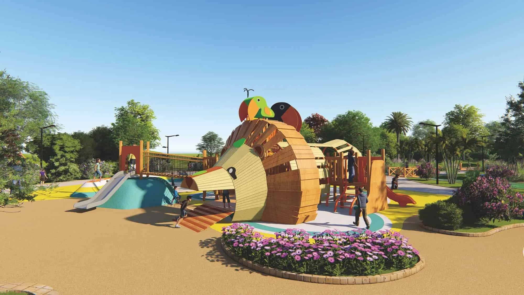 Lion Park Theme Children's Playground Custom HD-DZT057
