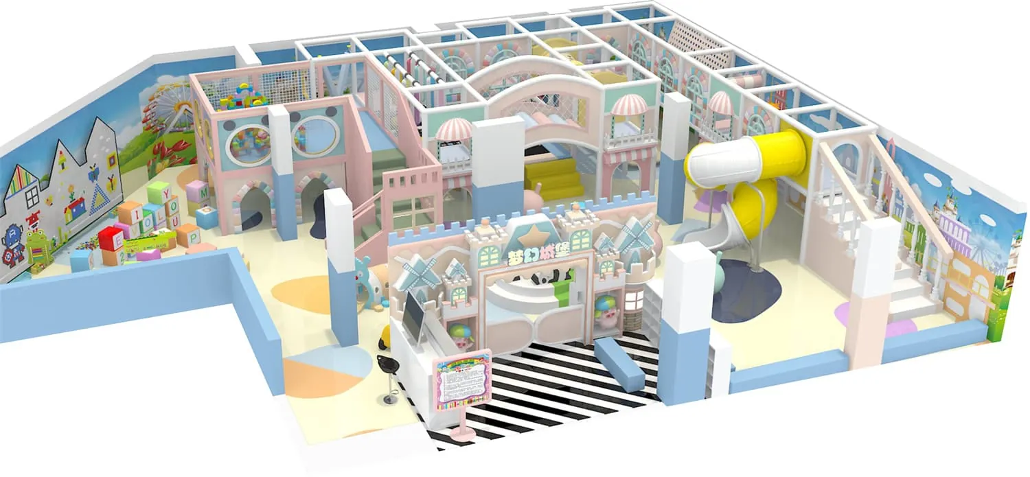 Colorful series macaron theme indoor naughty castle children's playground HD-TTB097