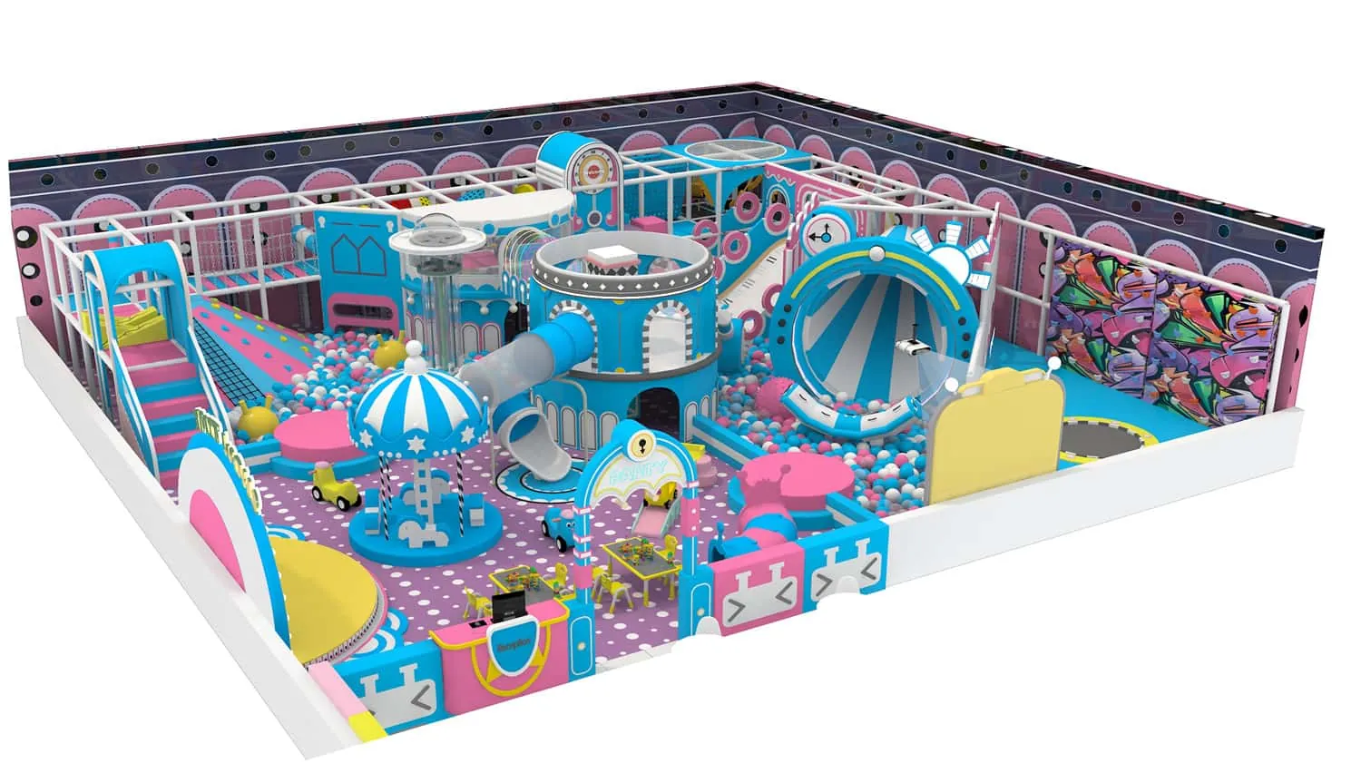 Colorful Series Family Fun Theme Indoor Naughty Castle Children's Park HD-TTB107