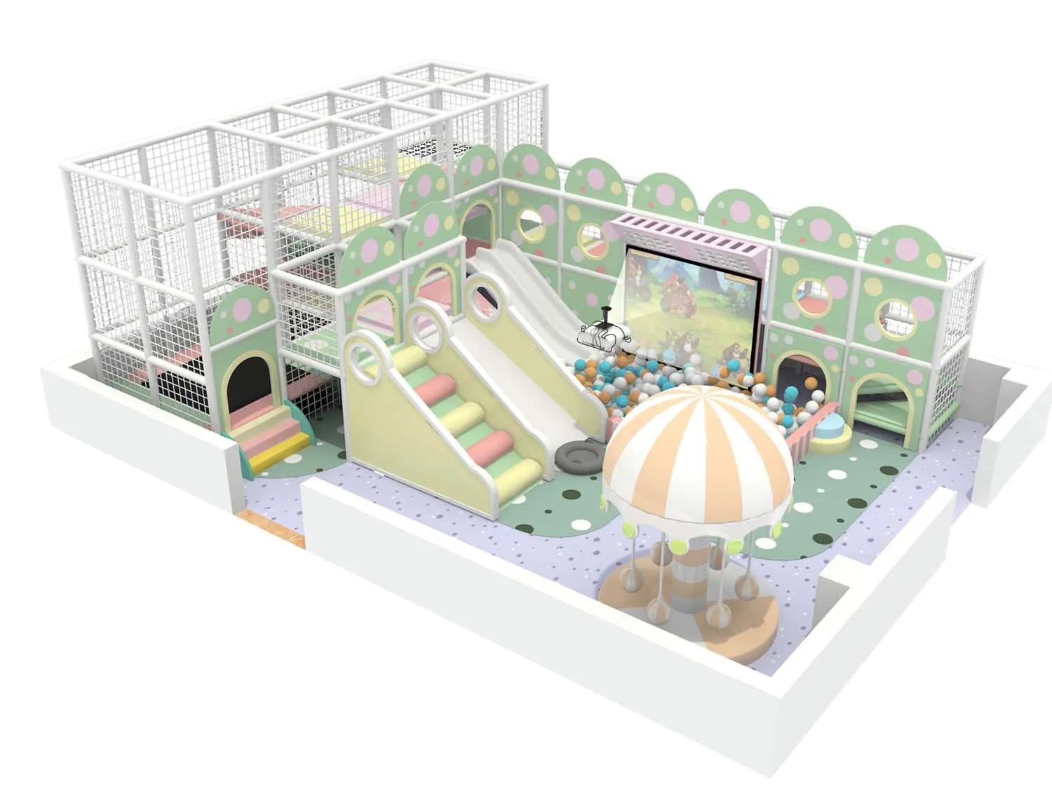 Colorful Series Indoor Ball Pit Trampoline Playground for Kids HD-TTB114