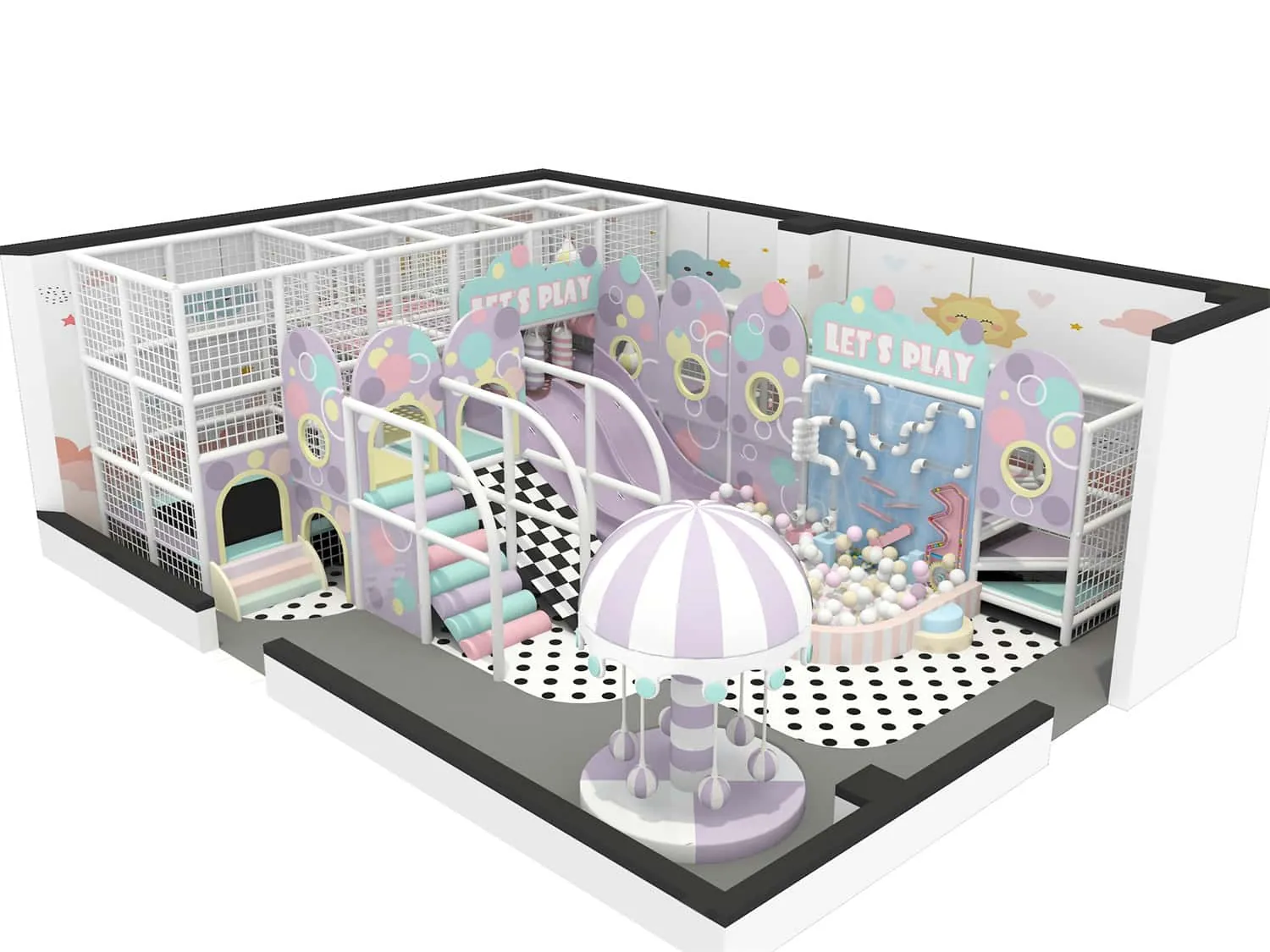 Colorful Series Indoor Ball Pit Trampoline Playground for Kids HD-TTB121