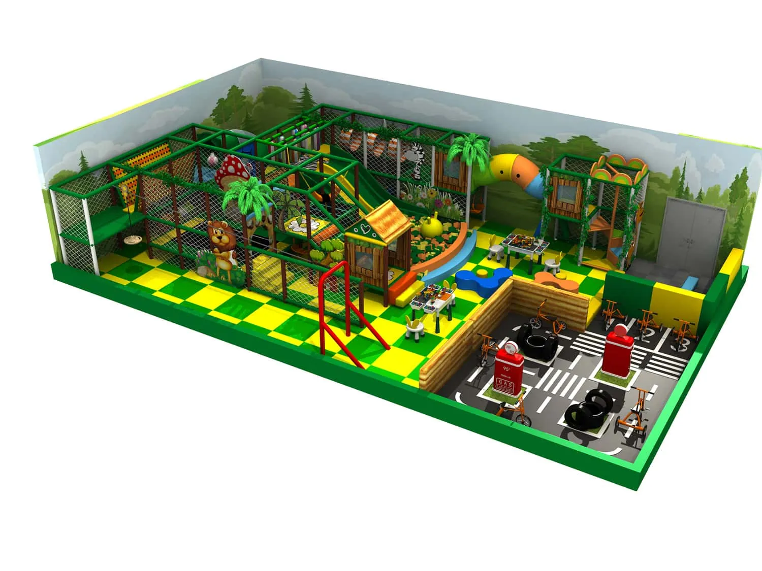 Nature Series Slide Trampoline Indoor Play Castle Children's Park HD-TTB145