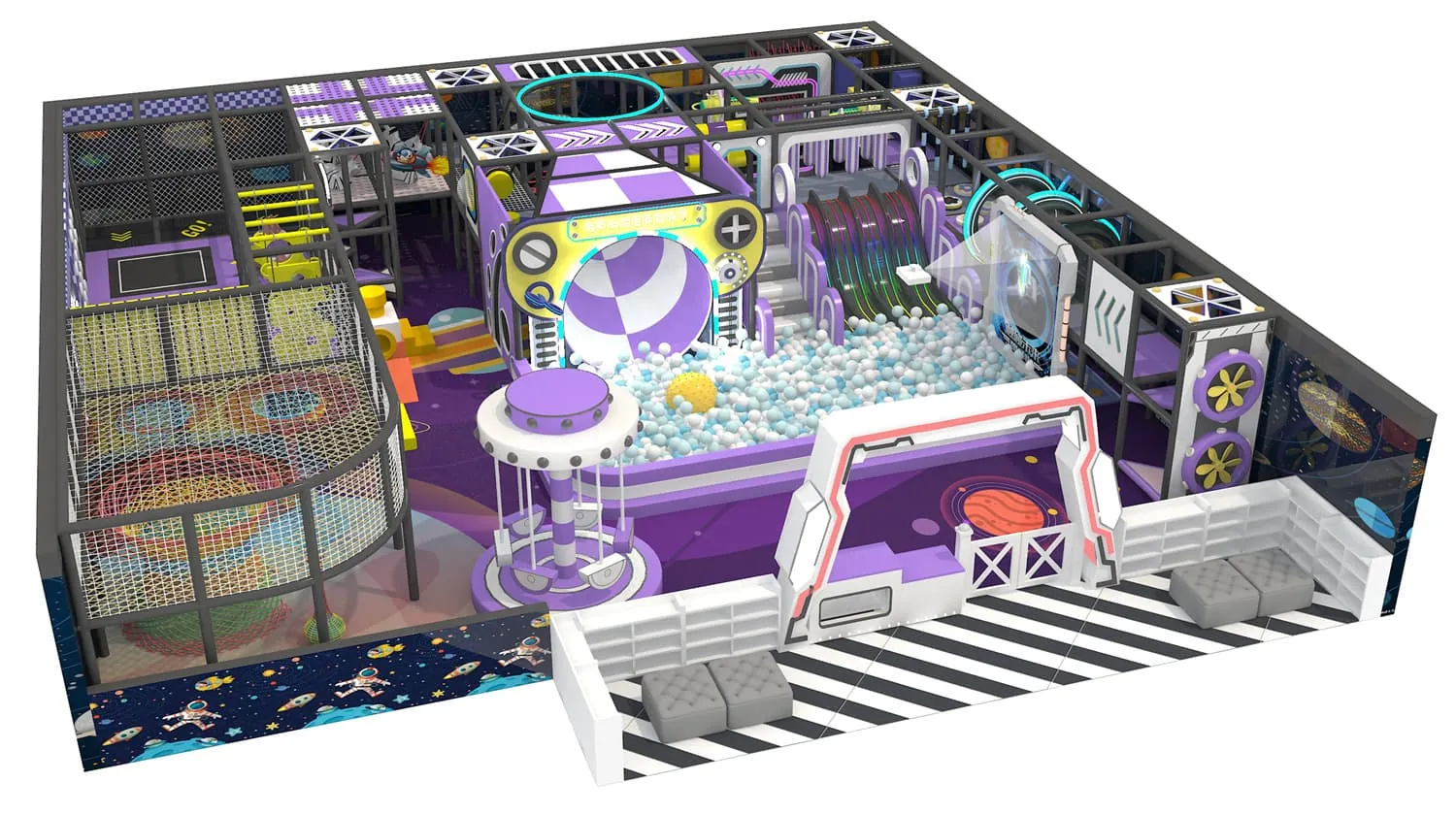 Tech World Series Indoor Naughty Castle Trampoline Playground HD-TTB127