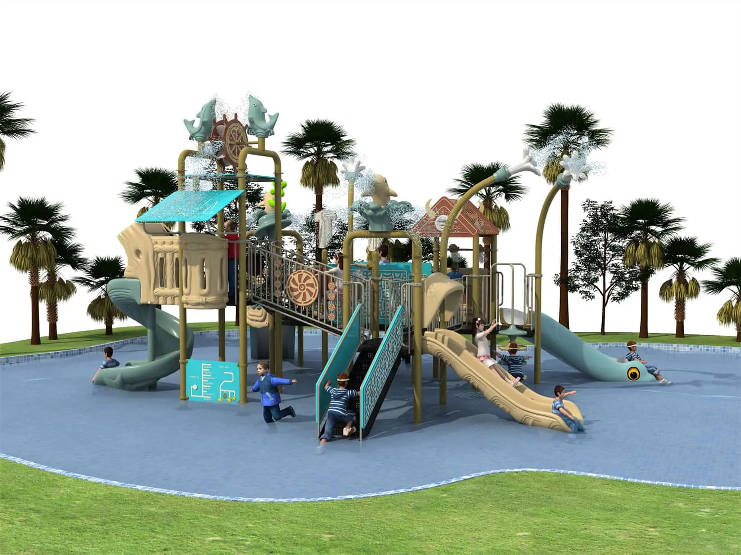 Water Park HD-LSH033 - Children‘s Slide Slide Combination