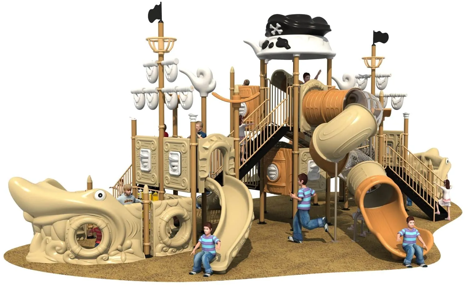 Pirate Ship HD-HDD018 - Children's Slide Slide Combination