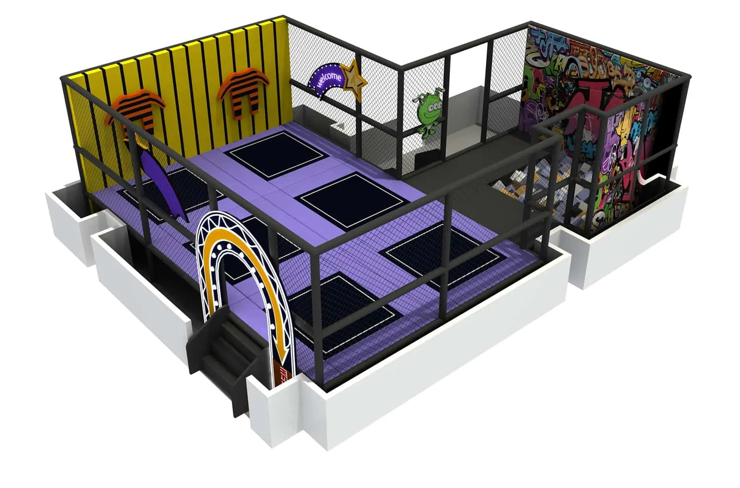 Comprehensive Combination Trampoline Playhouse HD-SBC048