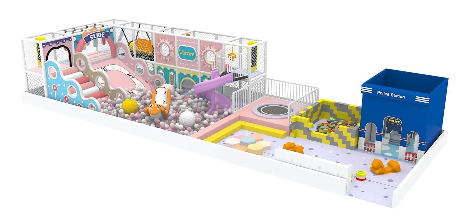 Colorful series macaron theme indoor naughty castle children's playground HD-TTB101