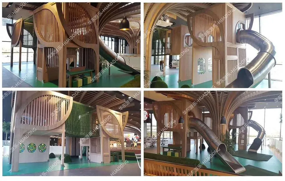 Amusement park outdoor slide