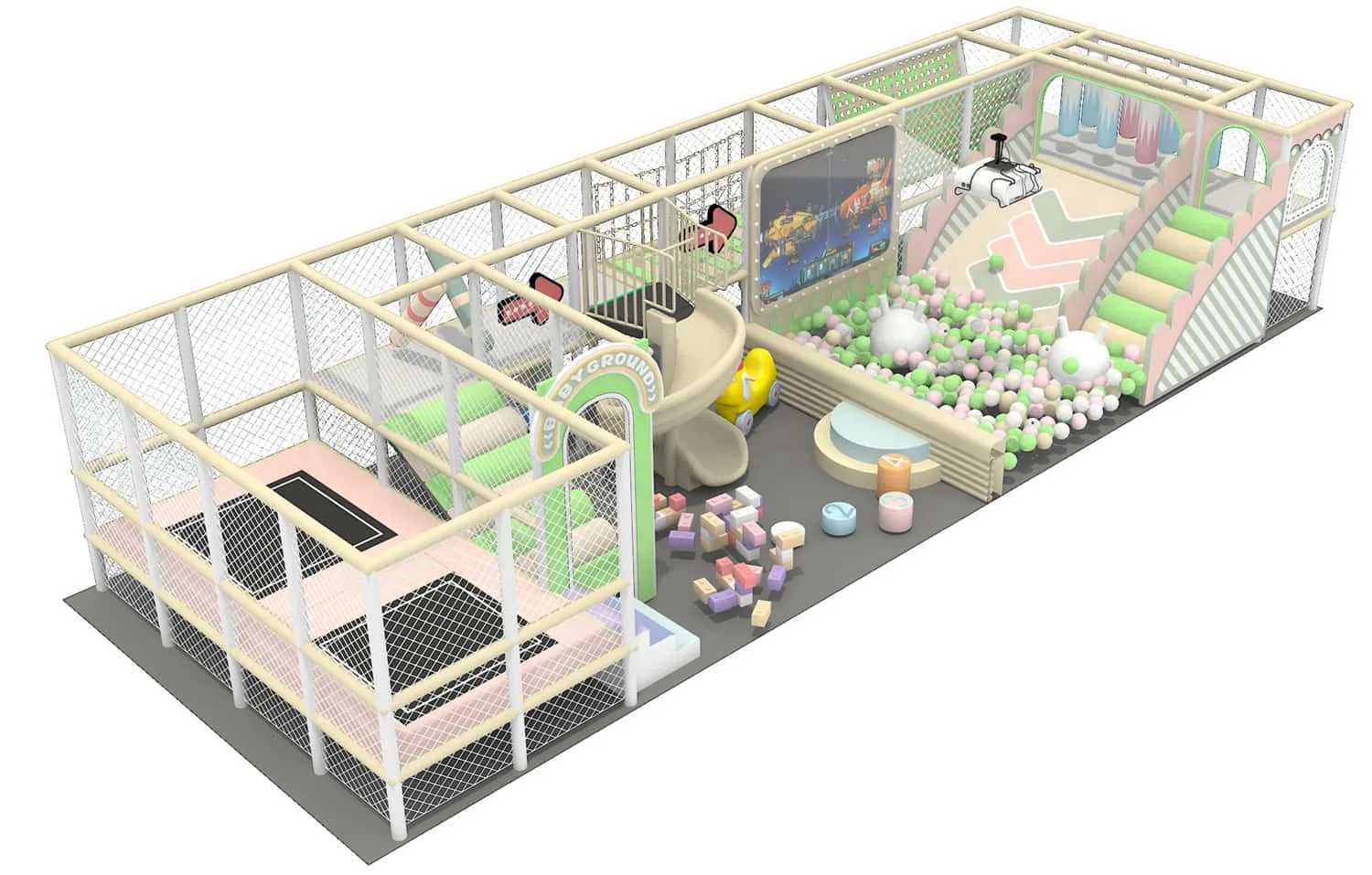 Colorful Series Indoor Ball Pit Slide Playhouse Children's Playground HD-TTB115