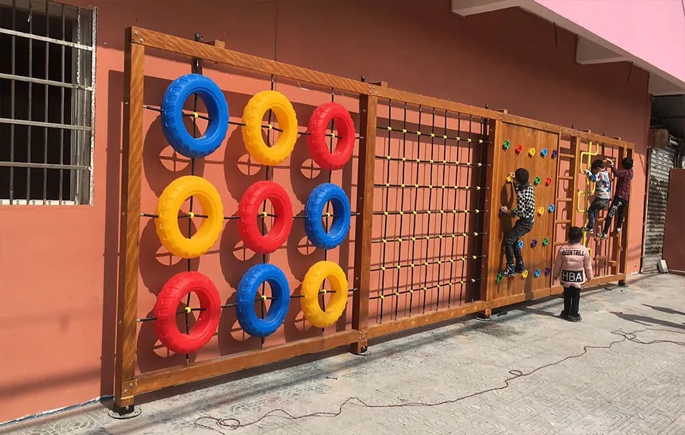 Wooden climbing theme park