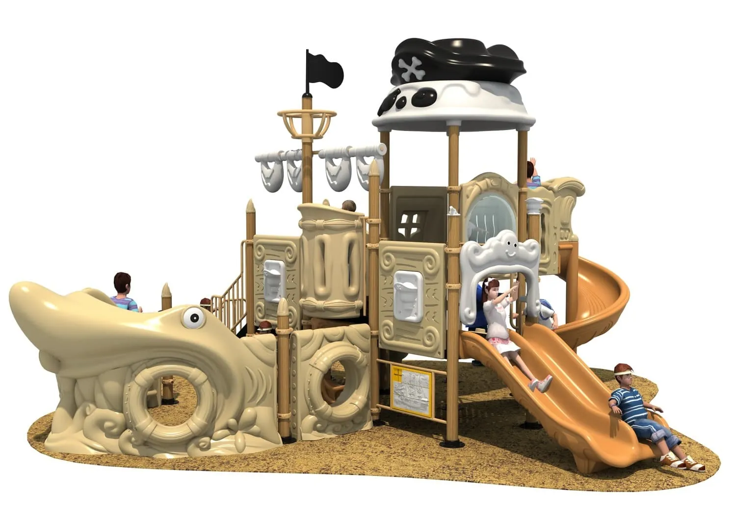 Pirate Ship HD-HDD009 - Children's Slide Slide Combination