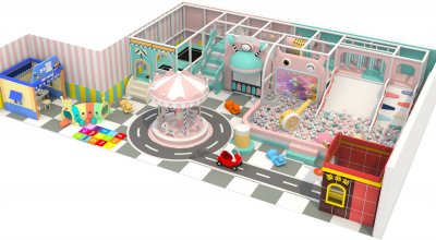 Colorful series macaron theme indoor naughty castle children's playground HD-TTB0