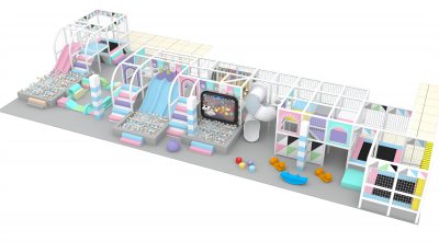 Colorful series macaron theme indoor naughty castle children's playground HD-TTB1