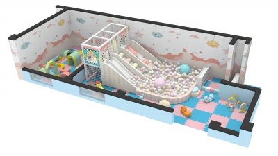 Colorful series macaron theme indoor naughty castle children's playground HD-TTB1