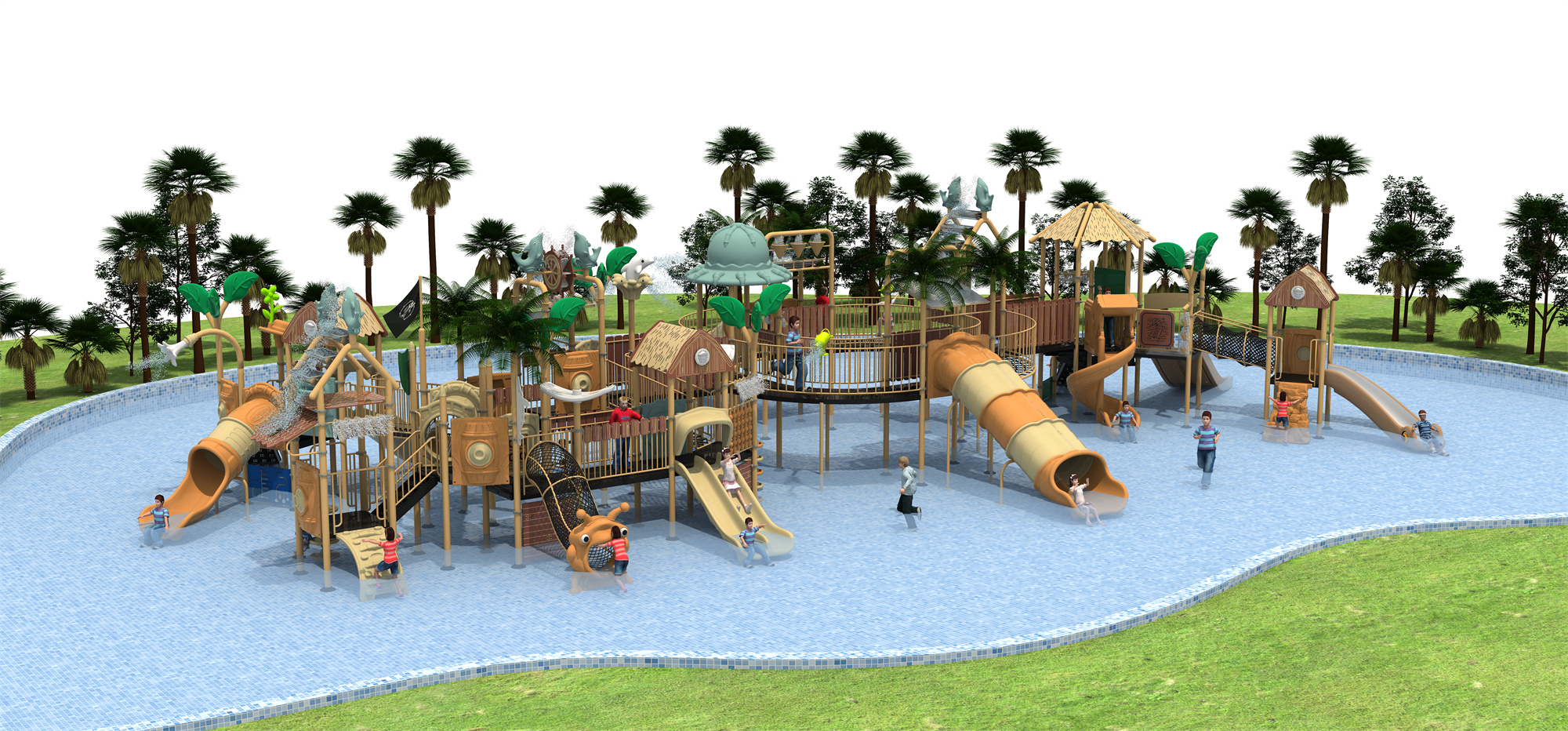Water Park HD-LSH028 - Children‘s Slide Slide Combination