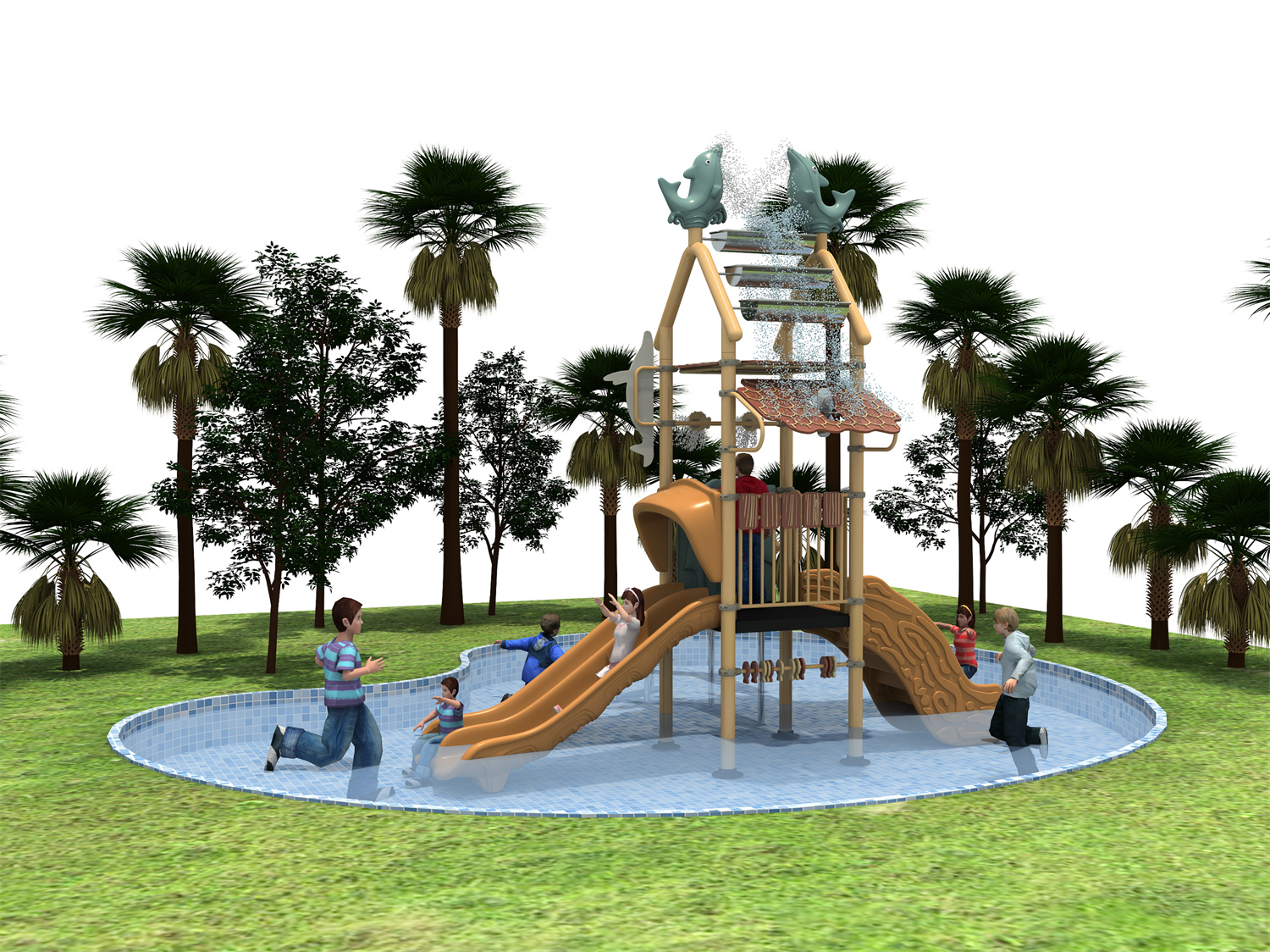 Water Park HD-LSH032 - Children‘s Slide Slide Combination