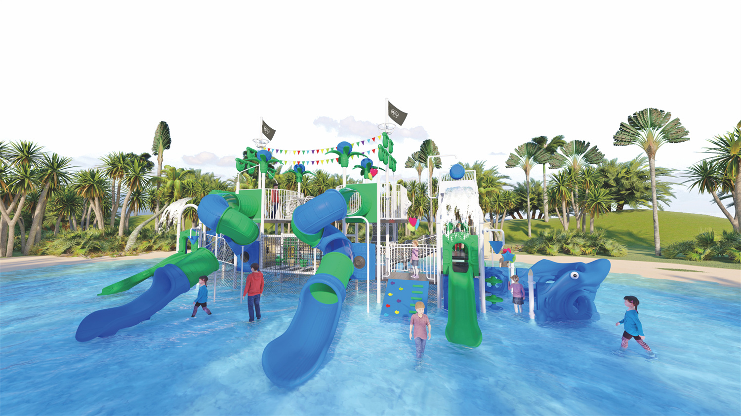 Water Park HD-LSH026 - Children‘s Slide Slide Combination