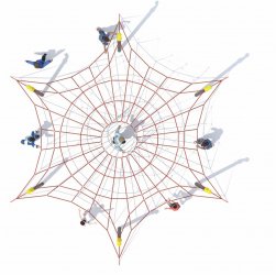 Spider web-shaped three-dimensional rope climbing facility HD-SSW083