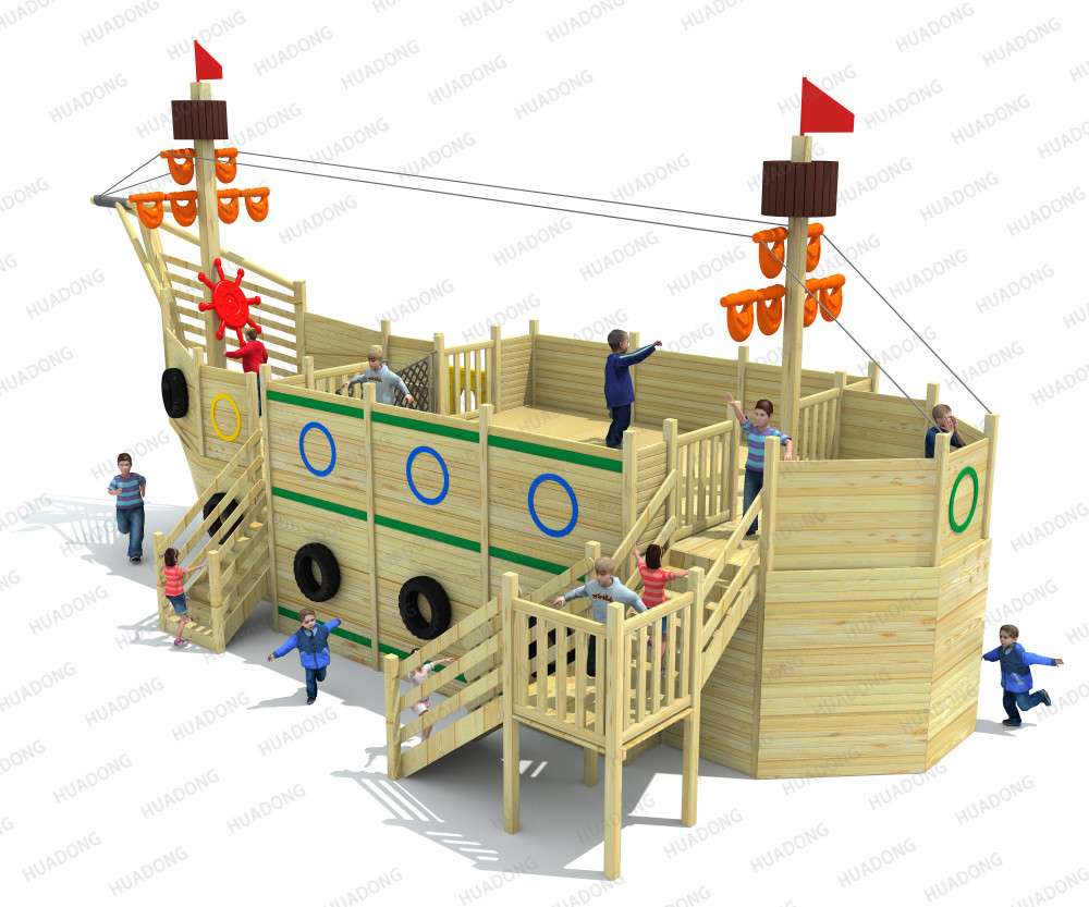 Wooden Piratenschiff HD-MHD004 - Kinderrutsche, Rutschenkombination