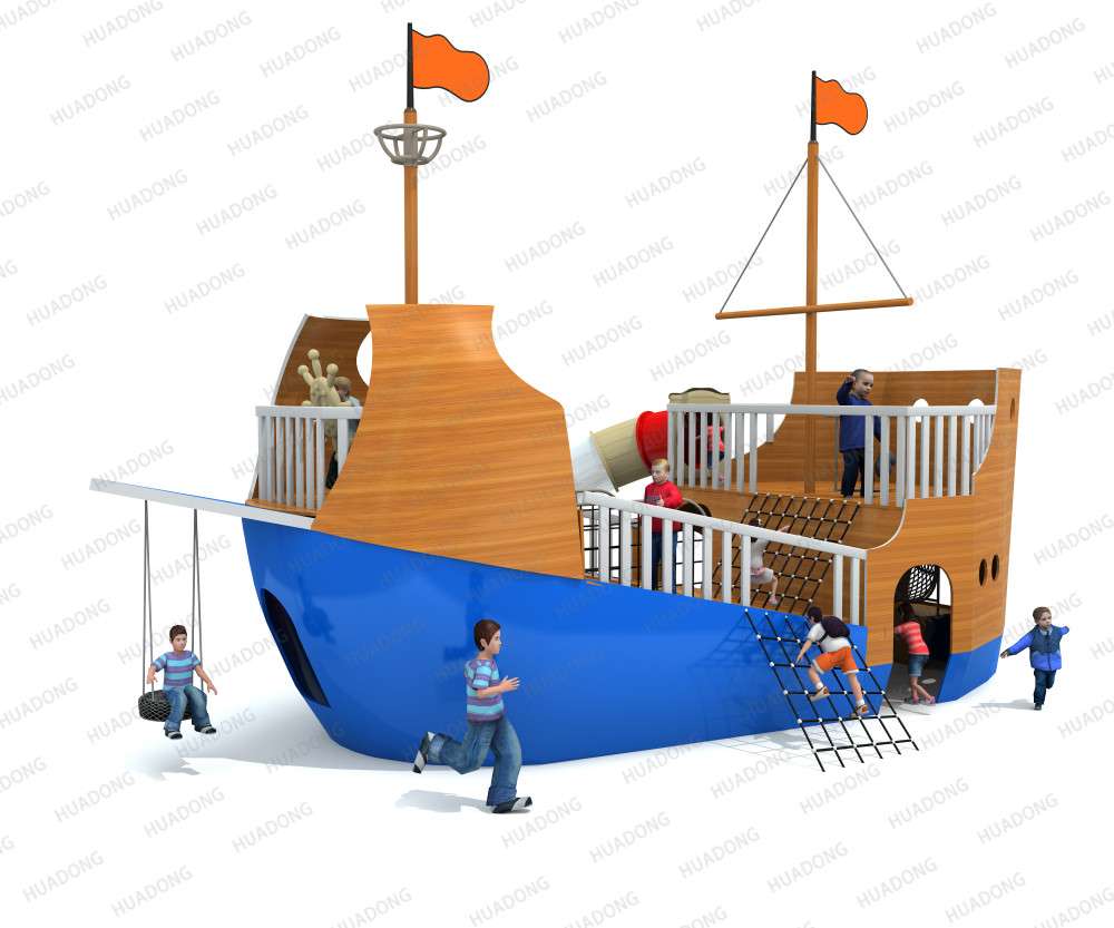 Wooden Pirate Ship HD-MHD003 - Children's Slide, Slide Combination