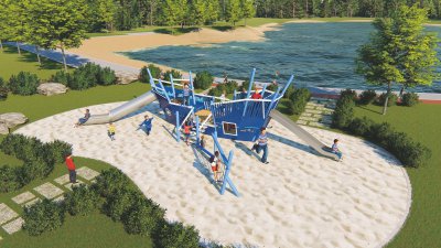 Large Wooden Custom Non-Standard Pirate Ship Combination Slide HD-MHD012