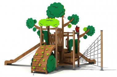 East China Amusement Wooden Custom Tree Combination Playground Equipment HD-MLY01