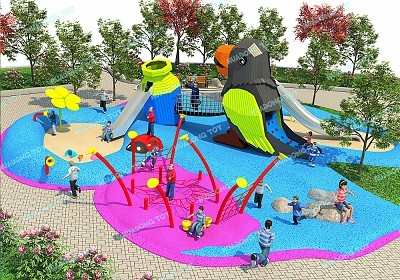 Theme Landscape Park HD-QJG006 - Children's Slide, Slide Combination